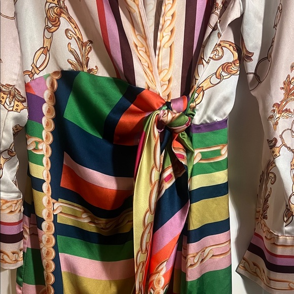 Vibrant Long Sleeve Multicolor Dress - Picture 3 of 6